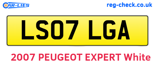 LS07LGA are the vehicle registration plates.