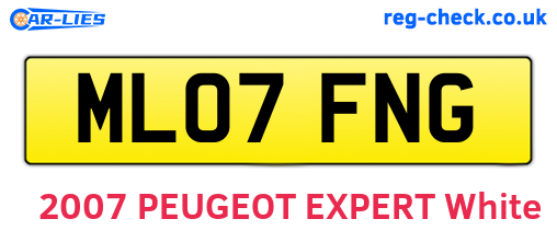 ML07FNG are the vehicle registration plates.