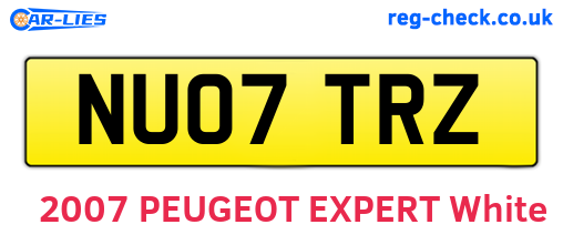 NU07TRZ are the vehicle registration plates.