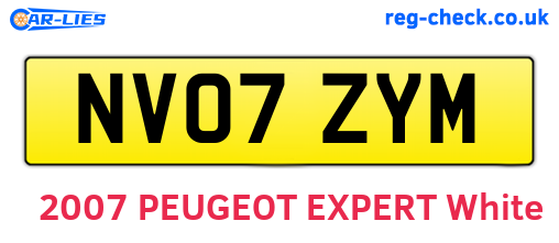 NV07ZYM are the vehicle registration plates.