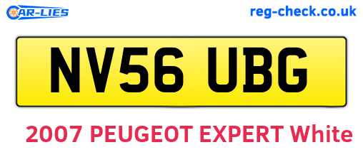 NV56UBG are the vehicle registration plates.