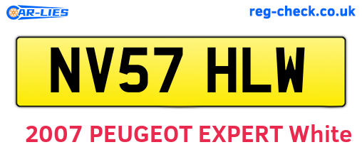 NV57HLW are the vehicle registration plates.