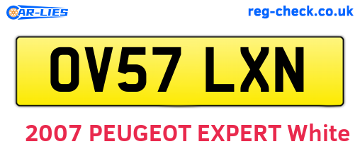 OV57LXN are the vehicle registration plates.