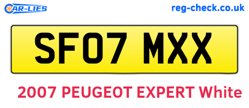 SF07MXX are the vehicle registration plates.
