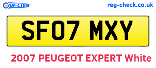 SF07MXY are the vehicle registration plates.