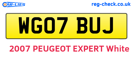 WG07BUJ are the vehicle registration plates.
