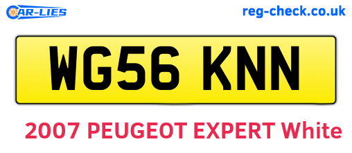 WG56KNN are the vehicle registration plates.