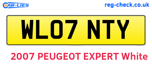 WL07NTY are the vehicle registration plates.