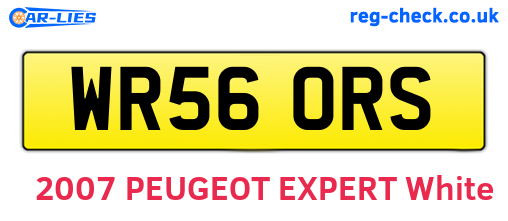 WR56ORS are the vehicle registration plates.