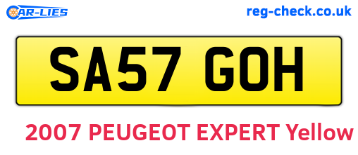 SA57GOH are the vehicle registration plates.