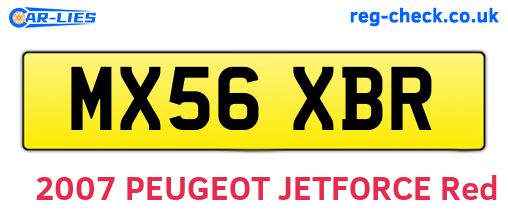 MX56XBR are the vehicle registration plates.