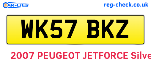 WK57BKZ are the vehicle registration plates.