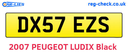 DX57EZS are the vehicle registration plates.