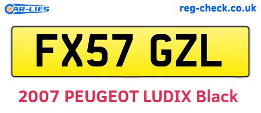 FX57GZL are the vehicle registration plates.