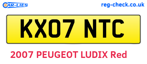 KX07NTC are the vehicle registration plates.