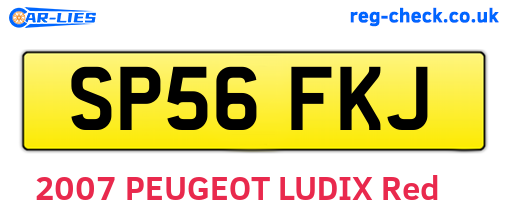 SP56FKJ are the vehicle registration plates.