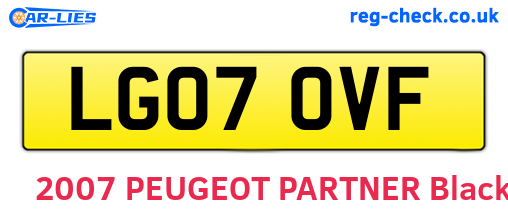 LG07OVF are the vehicle registration plates.