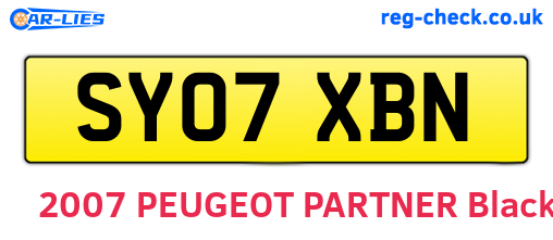 SY07XBN are the vehicle registration plates.