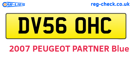 DV56OHC are the vehicle registration plates.