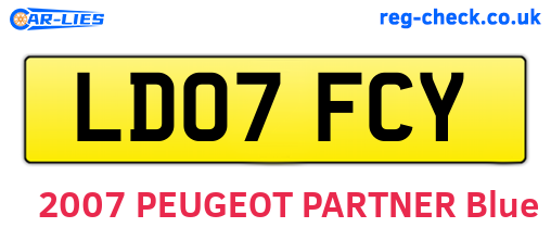 LD07FCY are the vehicle registration plates.