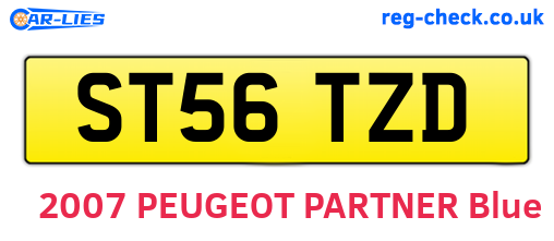 ST56TZD are the vehicle registration plates.