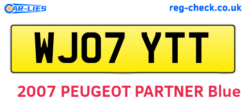 WJ07YTT are the vehicle registration plates.