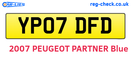 YP07DFD are the vehicle registration plates.