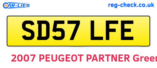 SD57LFE are the vehicle registration plates.