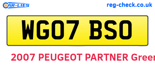 WG07BSO are the vehicle registration plates.