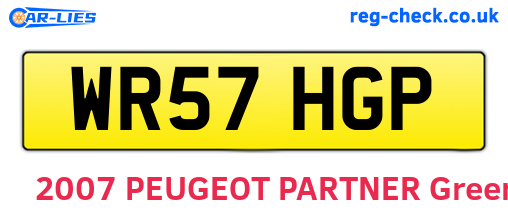 WR57HGP are the vehicle registration plates.