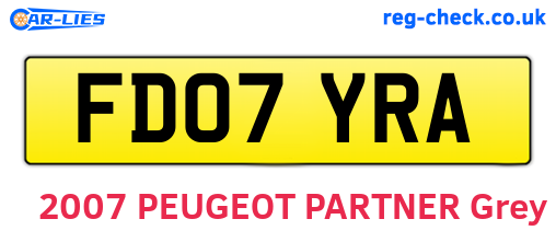 FD07YRA are the vehicle registration plates.