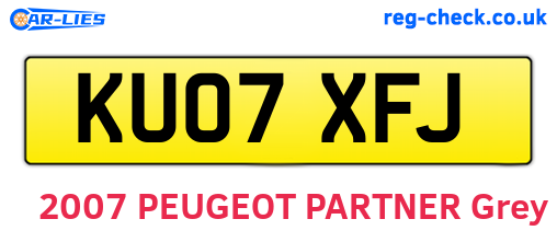 KU07XFJ are the vehicle registration plates.