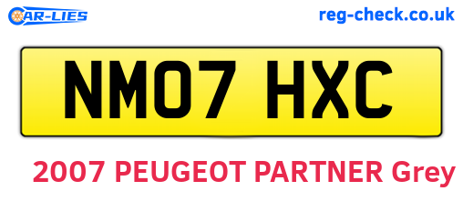 NM07HXC are the vehicle registration plates.