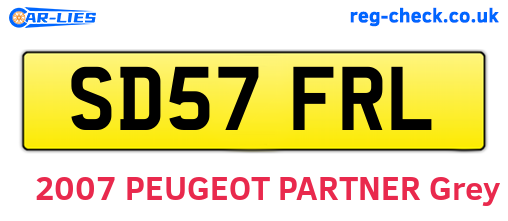 SD57FRL are the vehicle registration plates.