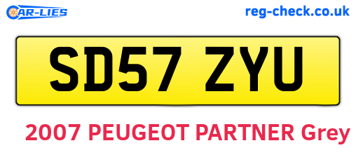 SD57ZYU are the vehicle registration plates.