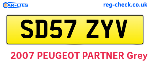 SD57ZYV are the vehicle registration plates.