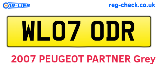 WL07ODR are the vehicle registration plates.