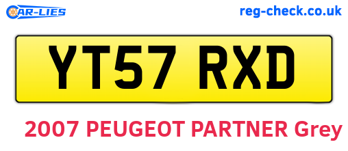 YT57RXD are the vehicle registration plates.