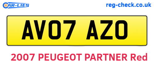 AV07AZO are the vehicle registration plates.