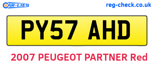 PY57AHD are the vehicle registration plates.