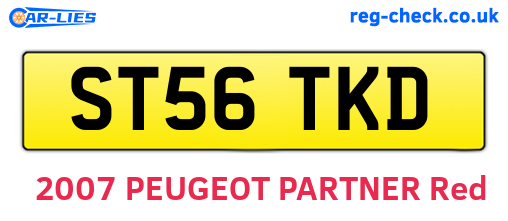 ST56TKD are the vehicle registration plates.