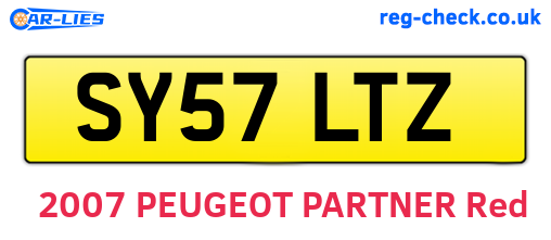 SY57LTZ are the vehicle registration plates.