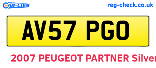 AV57PGO are the vehicle registration plates.