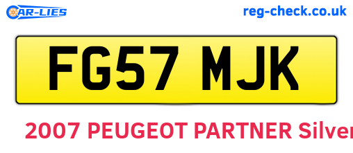 FG57MJK are the vehicle registration plates.