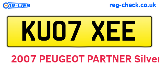 KU07XEE are the vehicle registration plates.