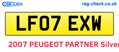 LF07EXW are the vehicle registration plates.