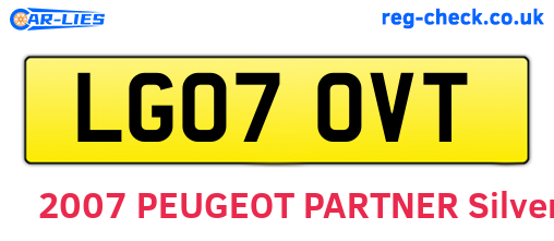 LG07OVT are the vehicle registration plates.