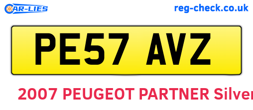 PE57AVZ are the vehicle registration plates.