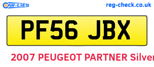PF56JBX are the vehicle registration plates.