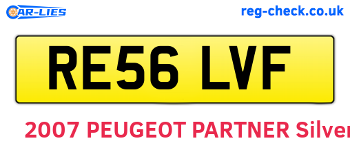 RE56LVF are the vehicle registration plates.